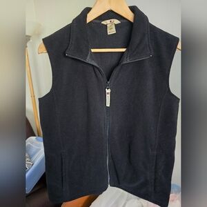 Woolrich Black Sleeveless Fleece Vest Lg